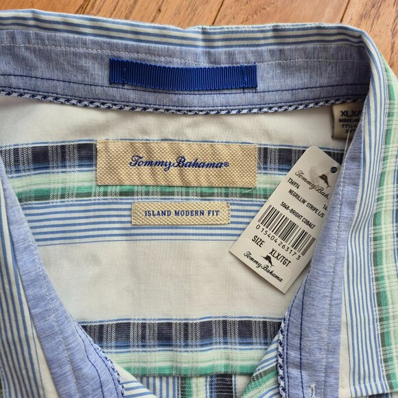 NWT Tommy Bahama Island Modern Fit Striped Long Sleeve Button Down XLX - Picture 2 of 14